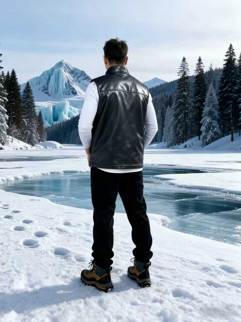 black electric heating thin vest