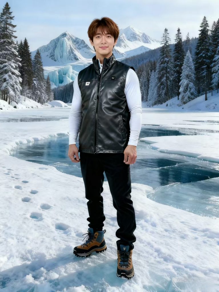 black electric heating thin vest